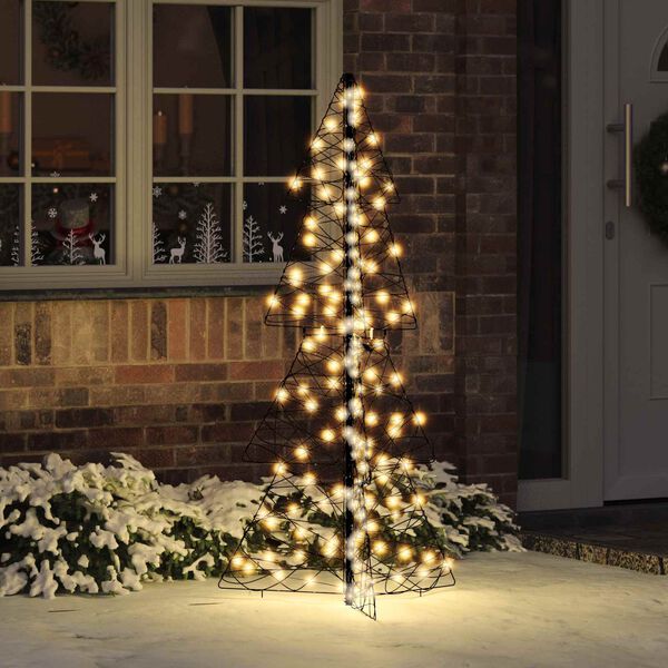 vidaXL Kerstboom met 160 LED Warmwit 150 cm Rattan