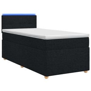 vidaXL Boxspringbed met matras met hoofdeinde Zwart 80 x 200 cm Stof