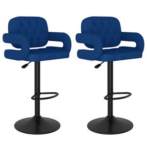 vidaXL Barkrukken 2 st stof blauw