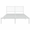 vidaXL Bedframe met hoofdbord metaal wit 135x190 cm