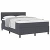 vidaXL Boxspringbed Donkergrijs en Wit 140 x 200 cm Katoen Stof