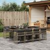 vidaXL 9-delige Tuinset met kussens poly rattan grijs