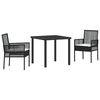 vidaXL Tuin eettafelset 5 st Zwart poly rattan