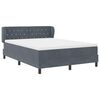 vidaXL Boxspringbed met matras Donkergrijs 160 x 200 cm Fluweel