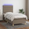 vidaXL Boxspring met matras en LED stof taupe 100x200 cm
