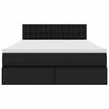 vidaXL Opbergbed met LED met matras Zwart 140 x 200 cm Nep Leer