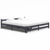 vidaXL Bedframe met 2 lades massief grenenhout donkergrijs 200x200 cm