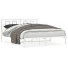 vidaXL Bedframe met hoofdbord metaal wit 150x200 cm