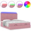 vidaXL Ottoman bed met matrassen en LED's 160x200cm fluweel roze