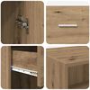vidaXL Highboard Artisan Eiken 50 x 42,5 x 225 cm Bewerkt hout