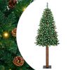 vidaXL Slanke Kerstboom Groen 180 cm PVC en massief dennenhout