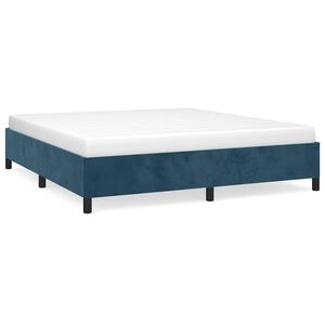 vidaXL Bedframe zonder matras 160x200 cm fluweel donkerblauw