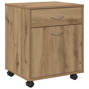 vidaXL Rolkast 45x38x54 cm bewerkt hout artisanaal eikenkleur