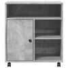 vidaXL Printerkastje met wielen 60x50x67 cm betongrijs