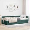 vidaXL Hoekbedframe met Matras Anders 2 pcs Groen Fluweel