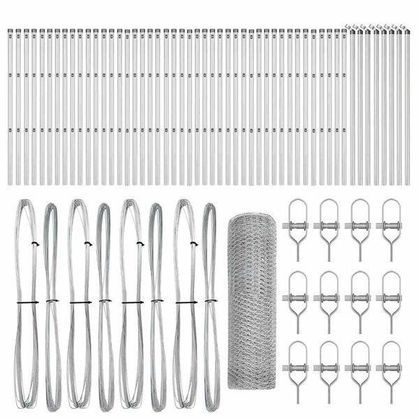 vidaXL Afrasteringspaal Zilver 100 x 0,4 m (13 mm gaas) Staal