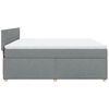 vidaXL Boxspring met matras stof lichtgrijs 180x200 cm