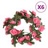 vidaXL Bloemenslingers 6 st 240 cm roodroze