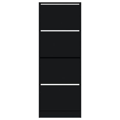 vidaXL Schoenenkast 60x21x163,5 cm bewerkt hout zwart