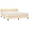 vidaXL Boxspring met matras stof cr&egrave;mekleurig 180x200 cm