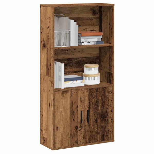 vidaXL Boekenkast 60x24x120 cm bewerkt hout oud houtkleurig