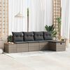 vidaXL Tuin Sofa Set met kussen 5 pcs Grijs Poly riet