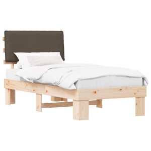 vidaXL Bedframe met Gevoerd Hoofdgedeelte Taupe 75 x 190 cm