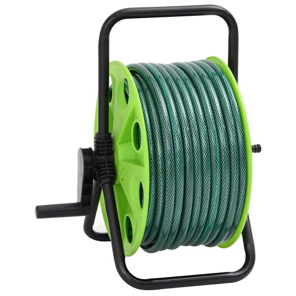 vidaXL Slanghaspel met slangkoppelset 0,5" 20 m vrijstaand PVC groen