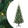 vidaXL Kunstmatig Voorverlicht Kerstboom Groen 120 cm PVC en Metaal