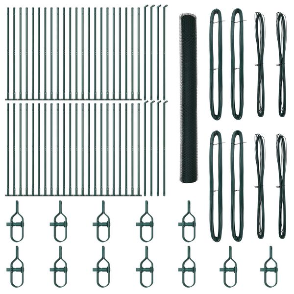 vidaXL Afrasteringspaal Groen 100 x 1,6 m (25 mm gaas) Staal en PVC