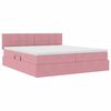 vidaXL Bed met LED-striplichten met opslag Roze 180 x 200 cm Fluweel