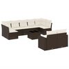 vidaXL 10-delige Loungeset met kussens poly rattan bruin