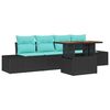 vidaXL Tuin Sofa Set 5 st Zwart Poly riet