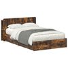 vidaXL Bedframe met opslag Gerookt eiken 120 x 190 cm Bewerkt hout