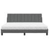 vidaXL Bed met matras "Hanko" stof donkergrijs 180x200 cm