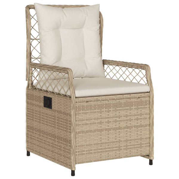 vidaXL Tuinstoelen 2 st verstelbaar poly rattan beige