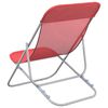 vidaXL Strandstoelen 2 st textileen en gepoedercoat staal rood