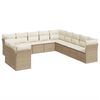 vidaXL 11-delige Tuinset met kussens poly rattan beige