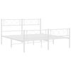 vidaXL Bedframe met hoofd- en voeteneinde metaal wit 135x190 cm