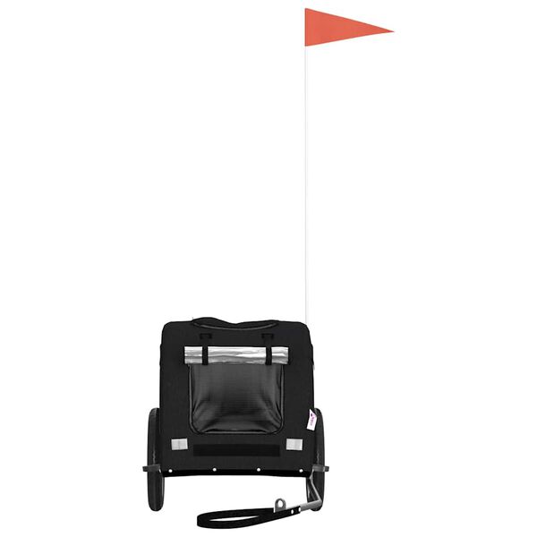 vidaXL Hondenfietstrailer oxford stof en ijzer zwart