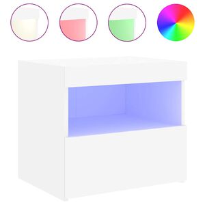 vidaXL Nachtkastje met LED-verlichting 50x40x45 cm wit