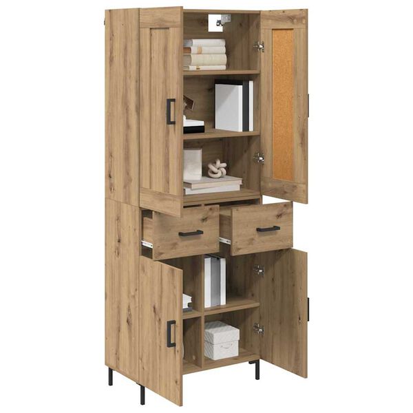 vidaXL Hoge kast met lade 2 pcs Artisan Eiken Bewerkt hout