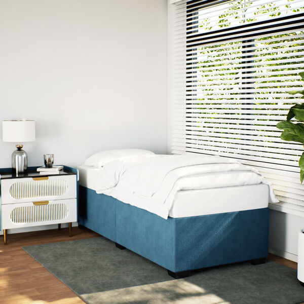 vidaXL Bedframe fluweel blauw 100x200 cm