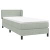 vidaXL Boxspring met matras fluweel lichtgrijs 90x220 cm