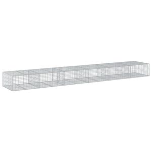vidaXL Schanskorf 600x100x50 cm gegalvaniseerd ijzer zilverkleurig
