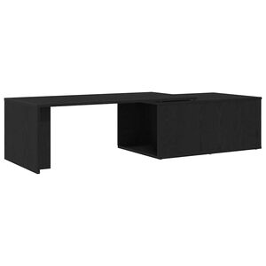 vidaXL Salontafel Zwart Eiken 150 x 50 x 35 cm Bewerkt hout