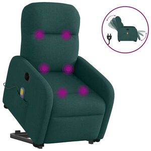 vidaXL Sta-op-massagestoel elektrisch verstelbaar stof donkergroen