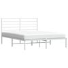 vidaXL Bedframe met hoofdbord metaal wit 160x200 cm
