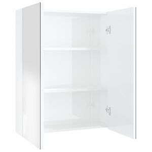 vidaXL Badkamerkast met spiegel 60x15x75 cm MDF glanzend wit