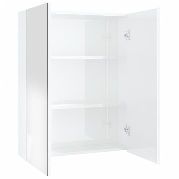 vidaXL Badkamerkast met spiegel 60x15x75 cm MDF glanzend wit